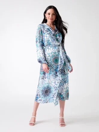 Mina Printed Wrap Dress