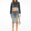 Lace-Up Capri Jeans