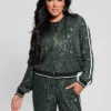 Mini Sequins Zip-Up Sweatshirt