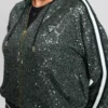 Mini Sequins Zip-Up Sweatshirt
