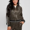 Mini Sequins Zip-Up Sweatshirt