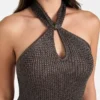 Minka Keyhole Lurex Sweater Dress