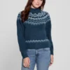 Mock-Neck Wool-Blend Pullover Sweater