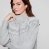 Mock-Neck Wool-Blend Pullover Sweater