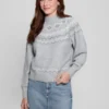 Mock-Neck Wool-Blend Pullover Sweater
