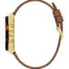 Multi-Tone and Brown Leather Multifunctional Watch