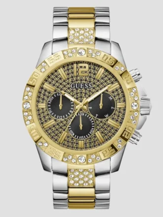 Multi-Tone and Rhinestone Multifunction Watch