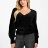 Niko Fuzzy V-Neck Sweater