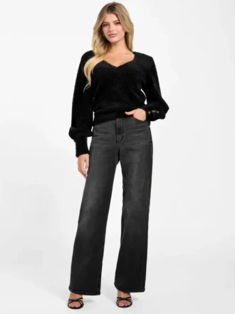 Niko Fuzzy V-Neck Sweater