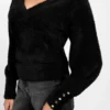 Niko Fuzzy V-Neck Sweater