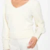 Niko Fuzzy V-Neck Sweater