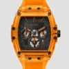 Orange Plastic and Silicone Multifunction Watch