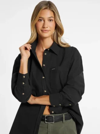 Oversized Long-Sleeve Pocket Shirt