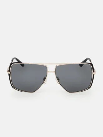 Oversized Metal Navigator Sunglasses
