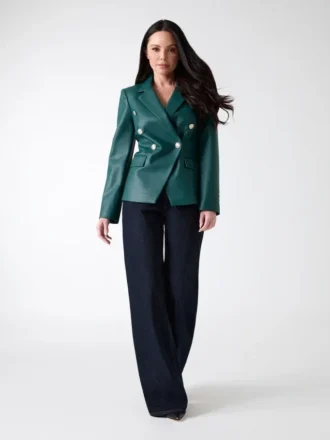 Pamela Faux-Leather Blazer