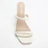 Pearl Leather Double Strap Sandal