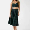 Pia Plaid Midi Skirt