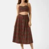 Pia Plaid Midi Skirt