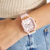 Pink Silicone Multifunction Watch