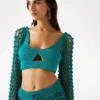 Pom Crochet Crop Top