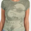 Printed Crewneck Burnout Tee