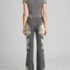 Printed Denim Flared Jeans