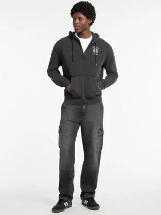 Printed Half-Zip Logo Hoodie