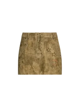 Printed Suede Skirt