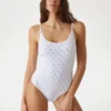 Quattro G Rhinestone One-Piece Swimsuit