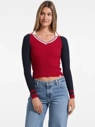 Raglan V-Neck Sweater Top