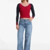 Raglan V-Neck Sweater Top