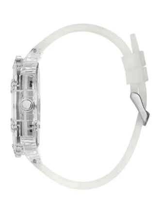 Rainbow Mosaic and White Silicone Multifunction Watch