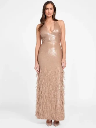 Raya Feathered Gown