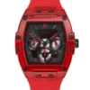 Red Plastic and Silicone Multifunction Watch