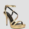 Rhinestone Chain Logo Platform Heels