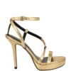 Rhinestone Chain Logo Platform Heels