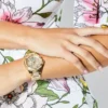 Rhinestone Gold-Tone Multifunction Watch