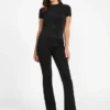 Rhinestone Quattro G Mock-Neck Tee