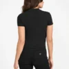 Rhinestone Quattro G Mock-Neck Tee