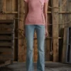 Eyelet Low-Rise Denim Pants
