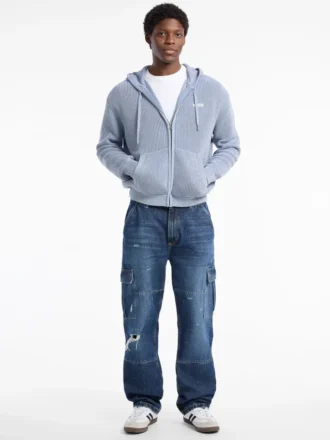 Ribbed Full-Zip Hoodie