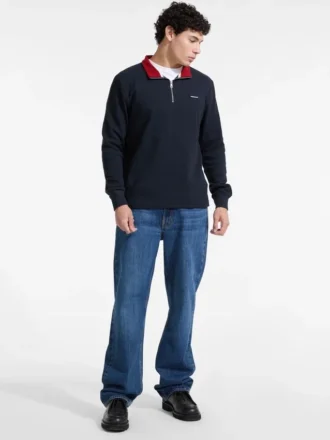 Ribbed Quarter Zip Pullover