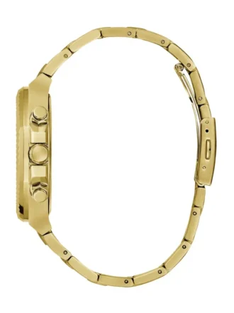 Ridged Gold-Tone and Blue Multifunction Watch