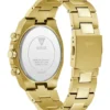 Ridged Gold-Tone and Blue Multifunction Watch