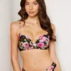 Rose Floral Push-Up Bra