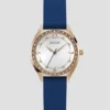 Rose Gold-Tone and Blue Analog Watch