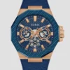 Rose Gold-Tone and Blue Multifunction Watch