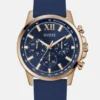 Rose Gold-Tone and Blue Silicone Chronograph Watch