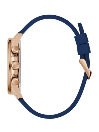 Rose Gold-Tone and Blue Silicone Chronograph Watch