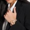 Rose Gold-Tone and Crystal Multifunction Watch